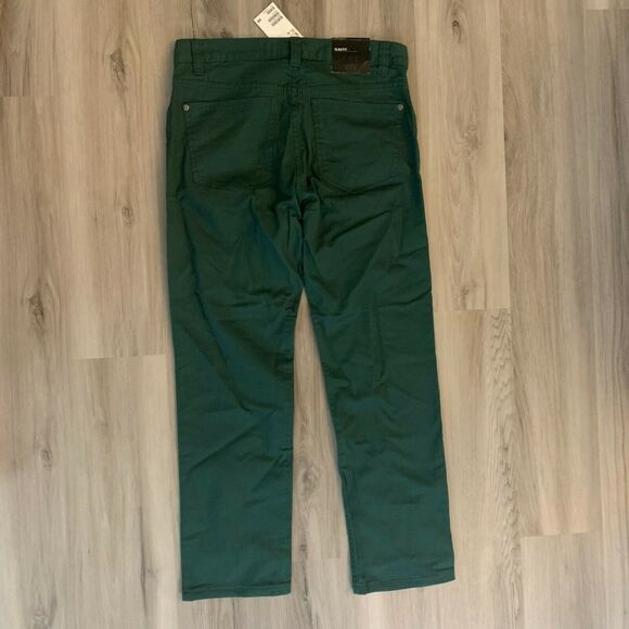 H&M SlimFit Jeans Pants Women's Size 29 Green Mid Rise Stretch Straight Leg - Picture 2 of 9